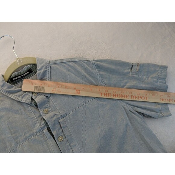 Gramicci Original Freedom Light Blue Cotton Button Short Sleeve Shirt Medium - Picture 5 of 16